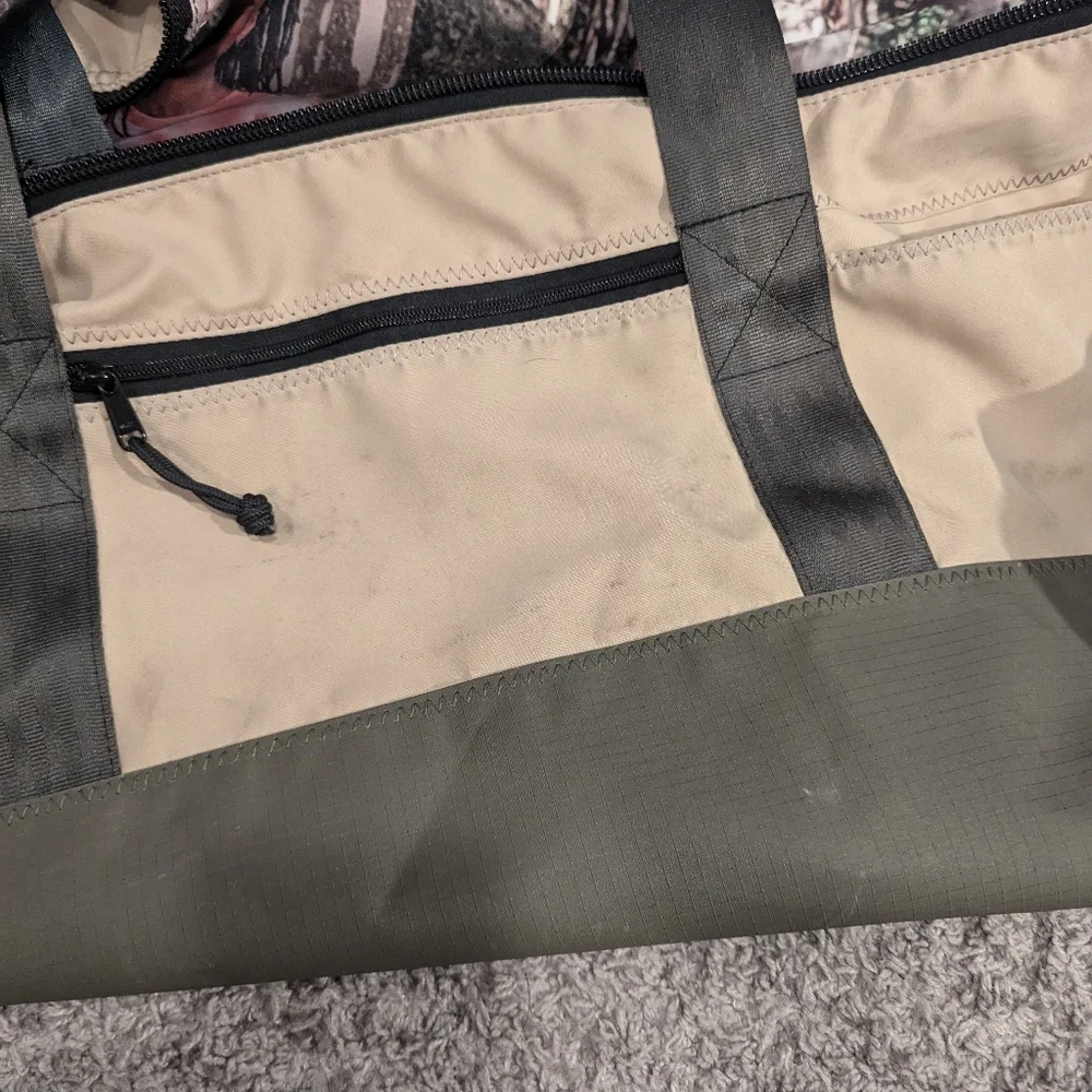 SeaLand Duffle Bag in Olive + Tan 🏔️ Upcycled Dune Duffle